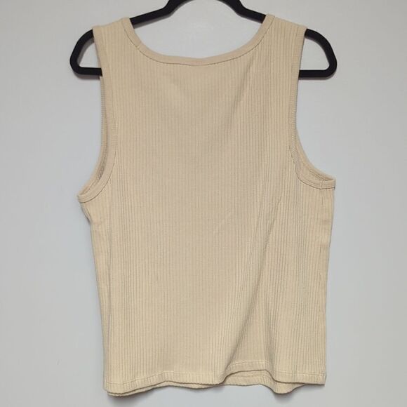Old Navy Tan V Neck Ribbed Tank Top - Picture 4 of 6